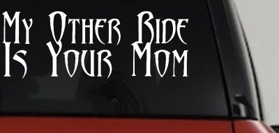 My Other Ride Is Your Mom Funny Decal Sticker for Car Truck Window
