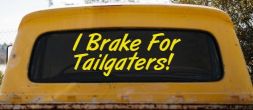 I Brake for Tailgaters Funny Car or Truck Window Decal Sticker (Yellow)