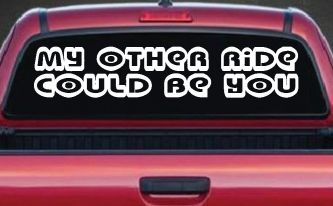 My Other Ride could Be You Car or Truck Window Decal Sticker