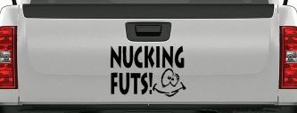 Nucking Futs Funny Car or Truck Window Decal Sticker (Black)