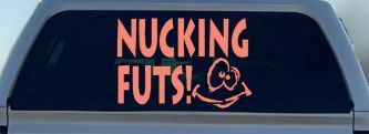 Nucking Futs Decal Sticker Funny Car Truck Window Vinyl Graphic (Coral)