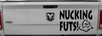 Nucking Futs Funny Car or Truck Window Decal Sticker (Matte Black)