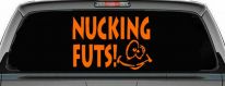 Nucking Futs Funny Car or Truck Window Decal Sticker (Orange)
