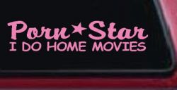 Porn Star Home Movies Funny Car Truck Window Vinyl Decal Sticker (Pink)
