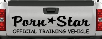 Porn Star Official Training Vehicle Funny Car or Truck Window Decal Sticker (Black)