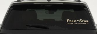 Porn Star Official Training Vehicle Funny Car or Truck Window Decal Sticker (Desert Sand)