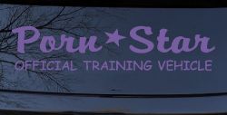 Porn Star Official Training Vehicle Funny Car or Truck Window Decal Sticker (Purple)