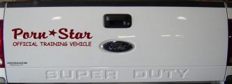 Porn Star Official Training Vehicle Funny Car or Truck Window Decal Sticker (Purple Red)
