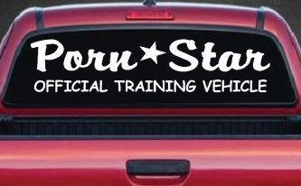 Porn Star Official Training Vehicle Funny Car or Truck Window Decal Sticker