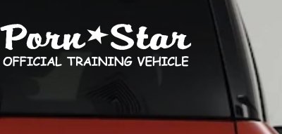 Porn Star Official Training Vehicle Decal Sticker for Cars Trucks