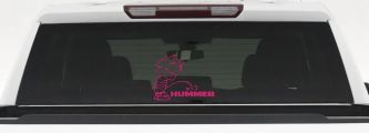 Pee on Hummer Car or Truck Window Decal Sticker (Hot Pink)