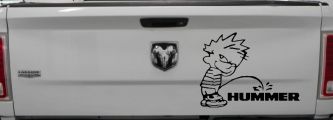 Pee on Hummer Car or Truck Window Decal Sticker (Matte Black)