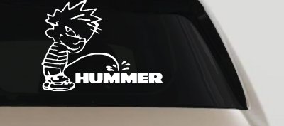 Pee on Hummer Decal Sticker for Car Truck Window - Funny Vinyl Art