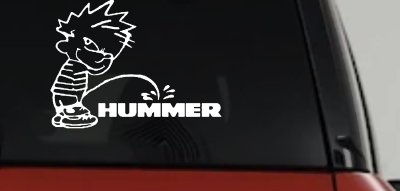 Pee on Hummer Decal Sticker for Car Truck Window - Funny Vinyl Art
