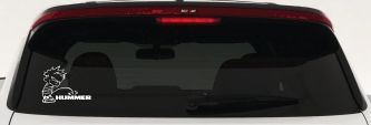Pee on Hummer Decal Sticker for Car Truck Window - Funny Vinyl Art (White)