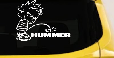 Pee on Hummer Decal Sticker for Car Truck Window - Funny Vinyl Art