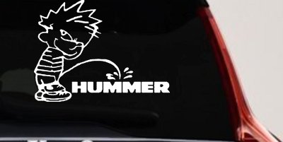 Pee on Hummer Decal Sticker for Car Truck Window - Funny Vinyl Art