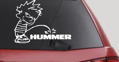 Pee on Hummer Decal Sticker for Car Truck Window - Funny Vinyl Art