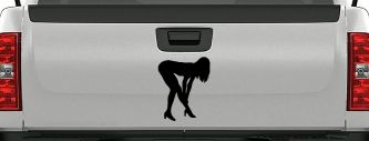 Sexy Girl Car or Truck Window Decal Sticker (Black)