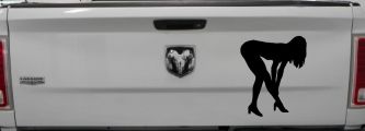 Sexy Girl Car or Truck Window Decal Sticker (Black)