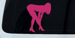 Sexy Girl Car or Truck Window Decal Sticker (Hot Pink)