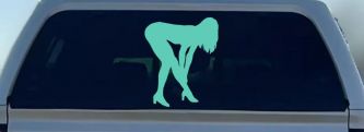 Sexy Girl Car or Truck Window Decal Sticker (Mint)