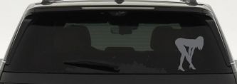 Sexy Girl Car or Truck Window Decal Sticker (Silver)