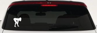 Sexy Girl Car or Truck Window Decal Sticker (White)