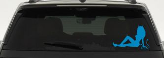 Devil Girl Mudflap Decal Sticker for Car Truck Window Vinyl (Blue)