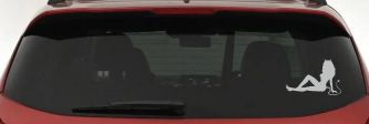Mudflap Devil Girl Car or Truck Window Decal Sticker (Light Gray)