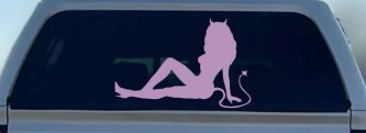 Mudflap Devil Girl Car or Truck Window Decal Sticker (Lilac)
