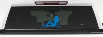 Mudflap Devil Girl Car or Truck Window Decal Sticker (Sky Blue)