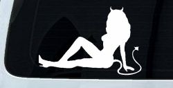 Mudflap Devil Girl Car or Truck Window Decal Sticker