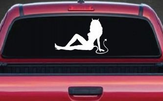 Mudflap Devil Girl Car or Truck Window Decal Sticker