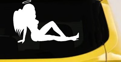 Angel Mudflap Girl Decal Halo Wings Car Truck Window Vinyl Sticker