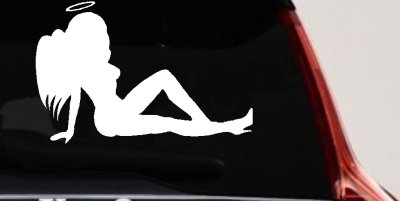Angel Mudflap Girl Decal Halo Wings Car Truck Window Vinyl Sticker
