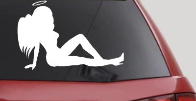 Angel Mudflap Girl Decal Halo Wings Car Truck Window Vinyl Sticker