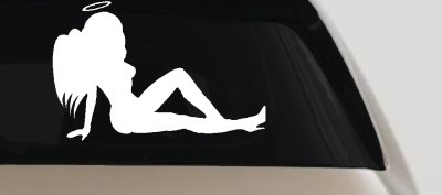 Angel Mudflap Girl Decal Halo Wings Car Truck Window Vinyl Sticker