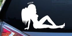 Angel Mudflap Girl Women with Halo and Wings Car or Truck Window Decal Sticker