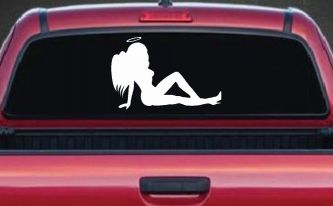 Angel Mudflap Girl Women with Halo and Wings Car or Truck Window Decal Sticker