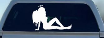 Angel Mudflap Girl Women with Halo and Wings Car or Truck Window Decal Sticker
