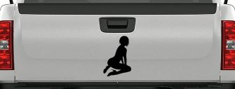 Sexy Girl Car or Truck Window Decal Sticker (Black)