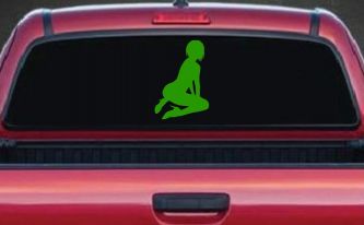 Sexy Girl Car or Truck Window Decal Sticker (Lime)