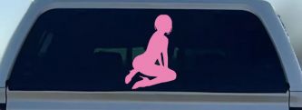 Sexy Girl Car or Truck Window Decal Sticker (Pink)