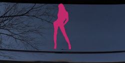 Sexy Girl Car or Truck Window Decal Sticker (Hot Pink)