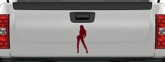 Sexy Girl Car or Truck Window Decal Sticker (Purple Red)