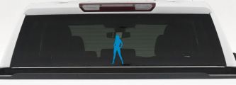 Sexy Girl Car or Truck Window Decal Sticker (Blue)