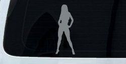 Sexy Girl Car or Truck Window Decal Sticker (Telegrey)
