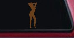 Sexy Girl Car or Truck Window Decal Sticker (Copper)