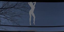 Sexy Girl Decal for Car Truck Window Vinyl Sticker Fun Auto Decor (Silver)